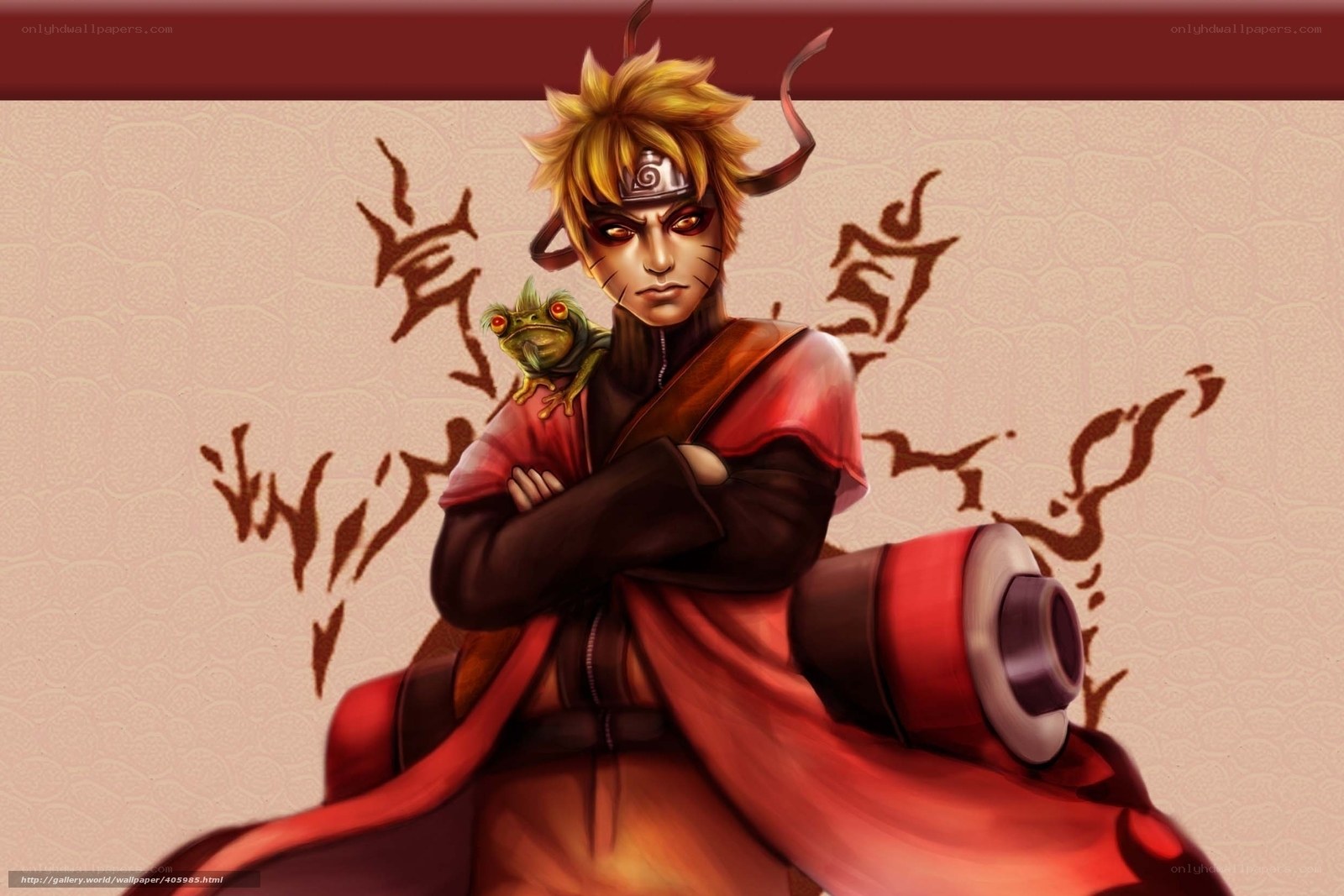 Naruto with toad on shoulder