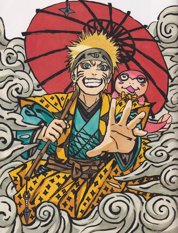 Naruto with Toad — Yellow