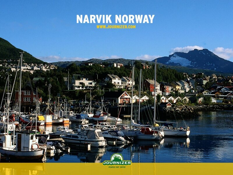 Narvik harbor with mountains