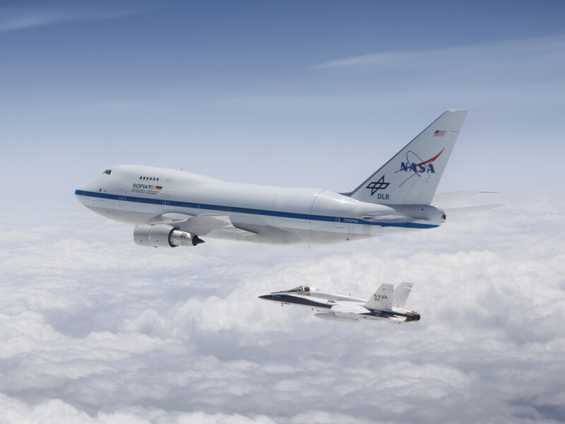 NASA Aircraft in Flight — White, Serene