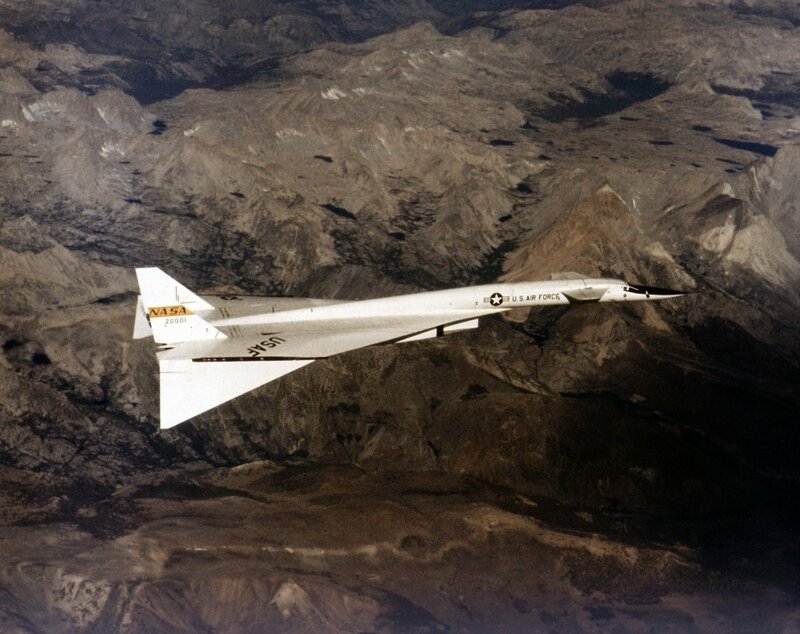 NASA aircraft over mountains