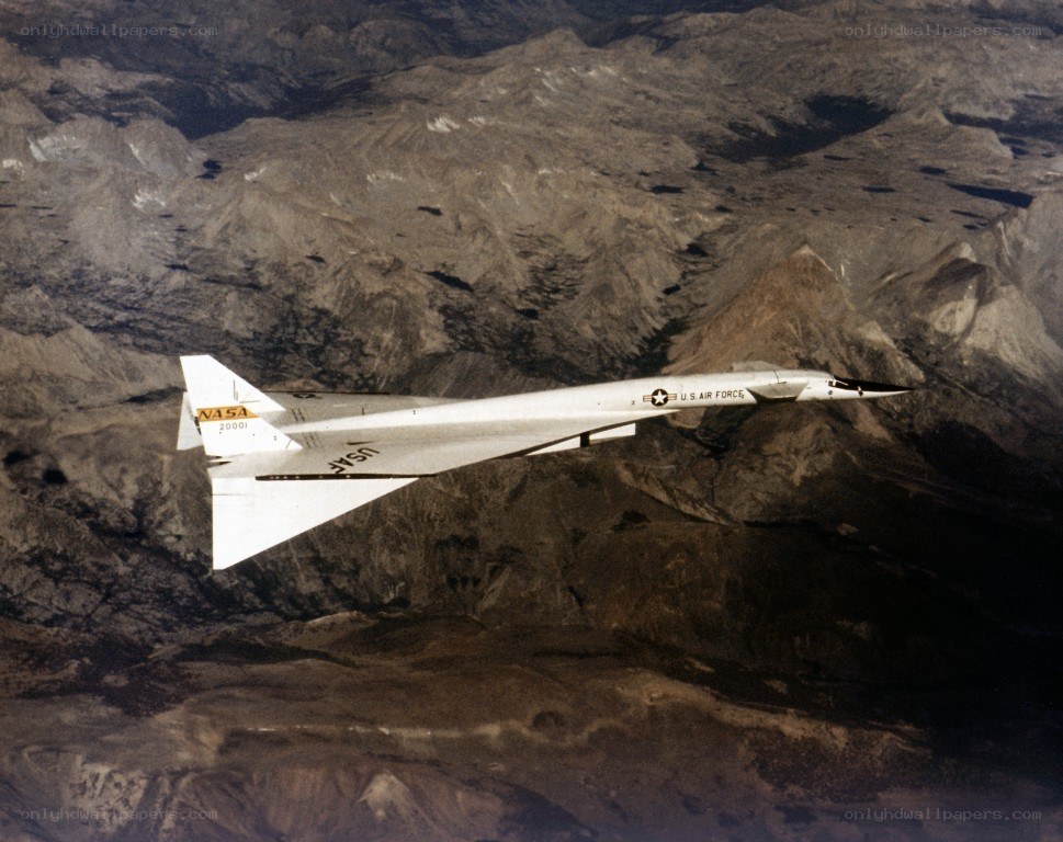 NASA aircraft over mountains