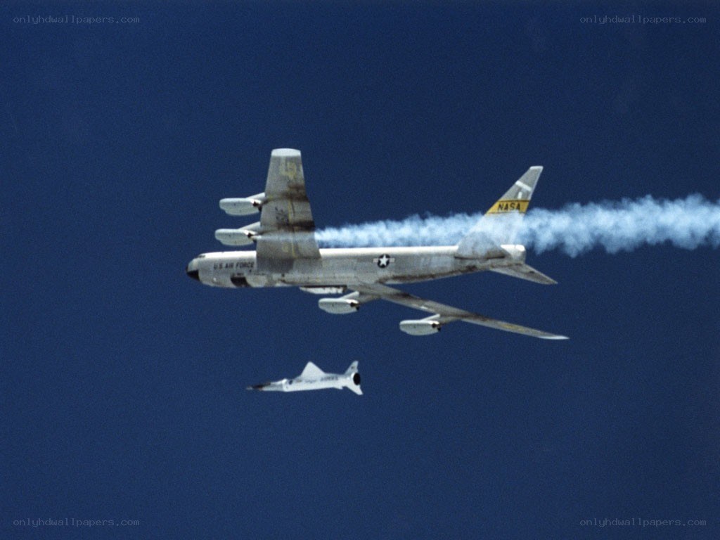 NASA aircraft releasing rocket