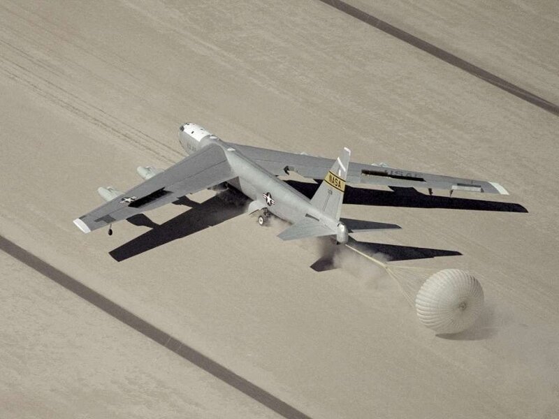 NASA B-52 with parachute