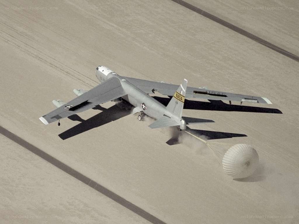NASA B-52 with parachute