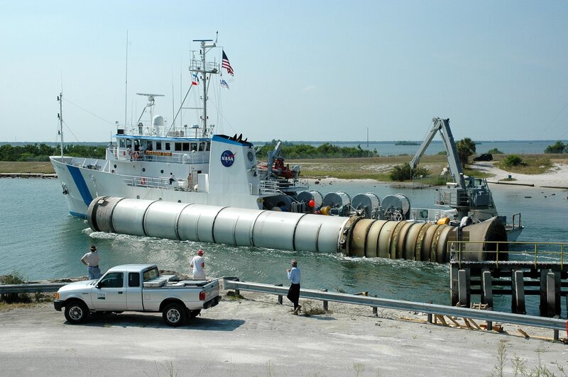 NASA boat transporting rocket parts