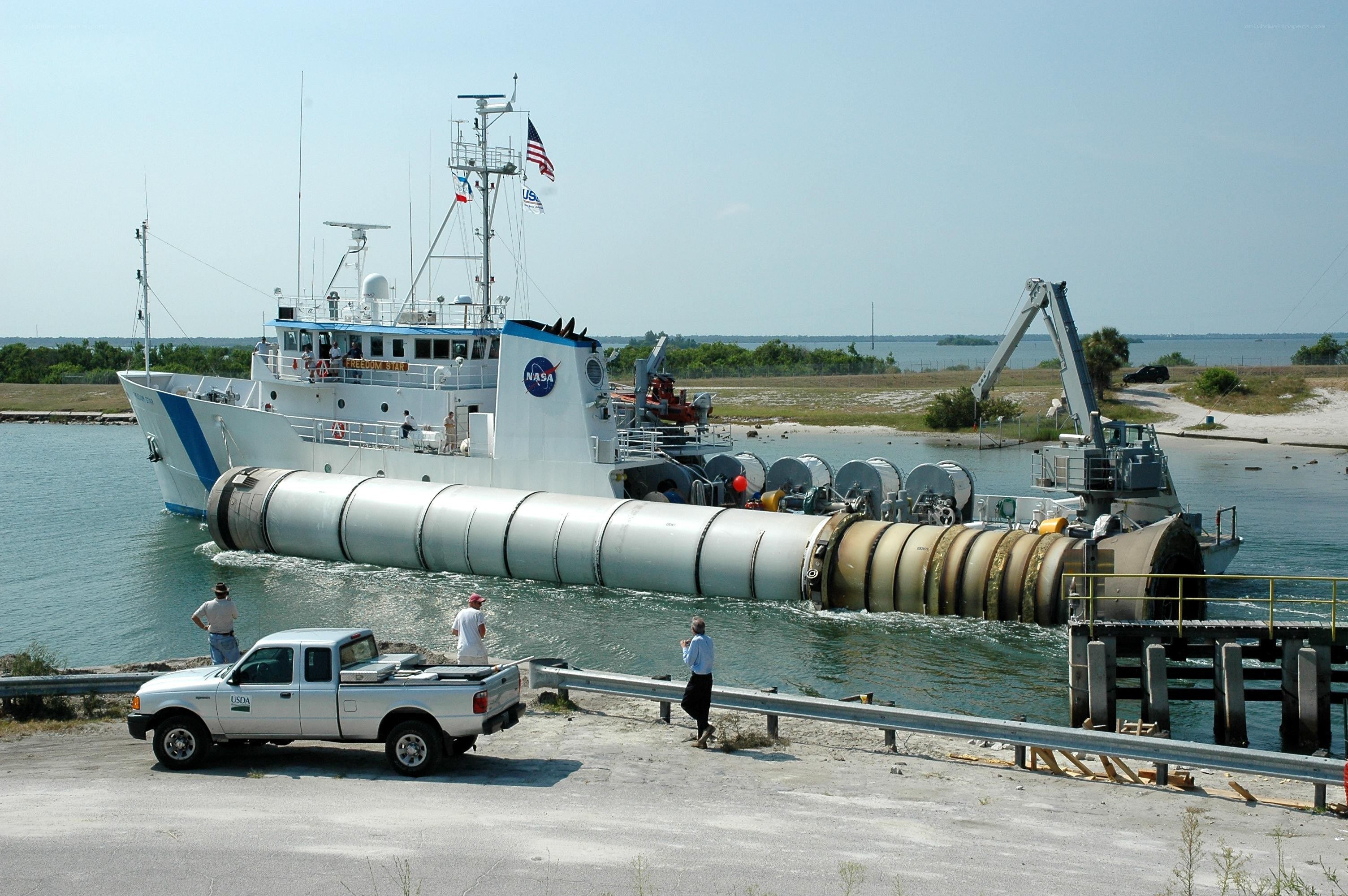NASA boat transporting rocket parts