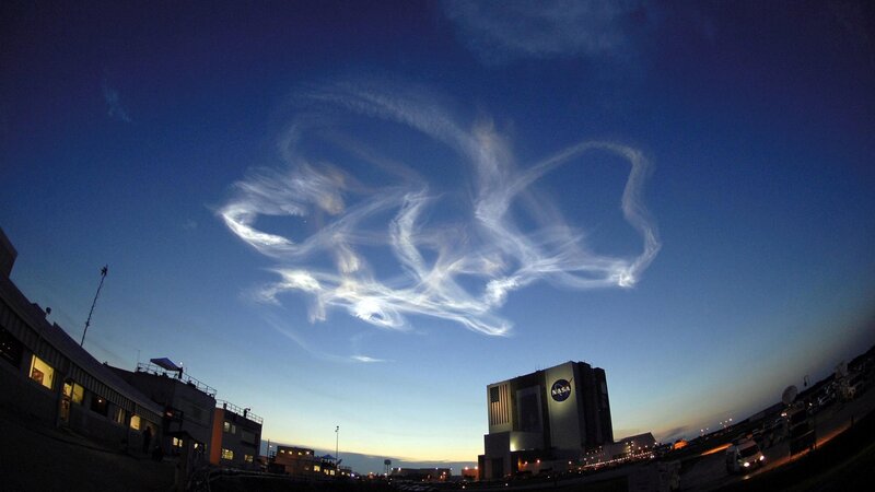 Nasa building with night clouds