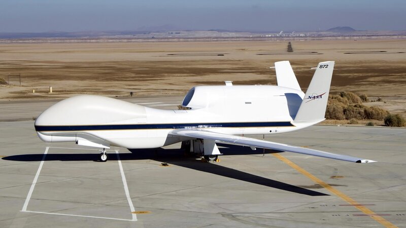 NASA Drone on Tarmac — White