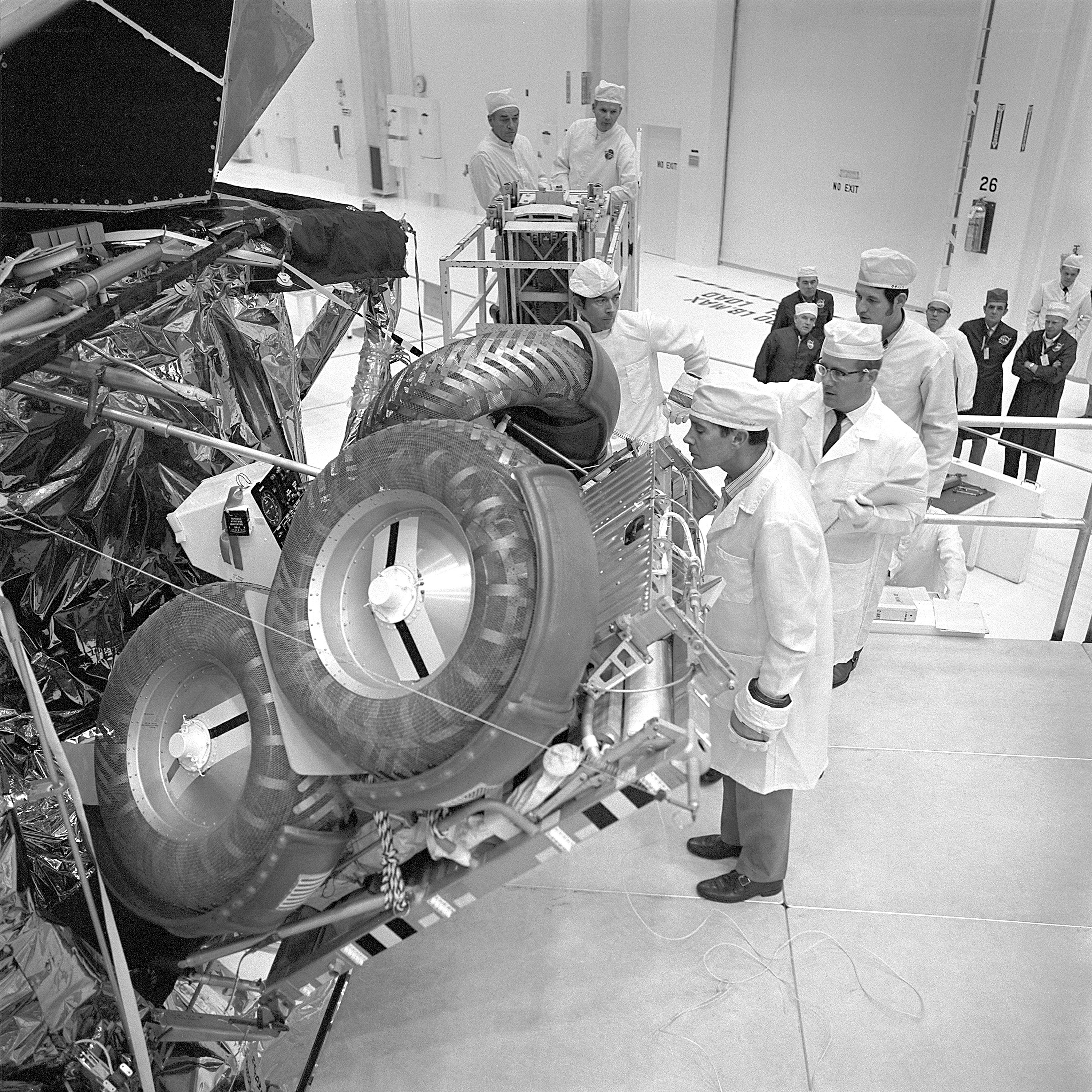 NASA engineers with lunar rover