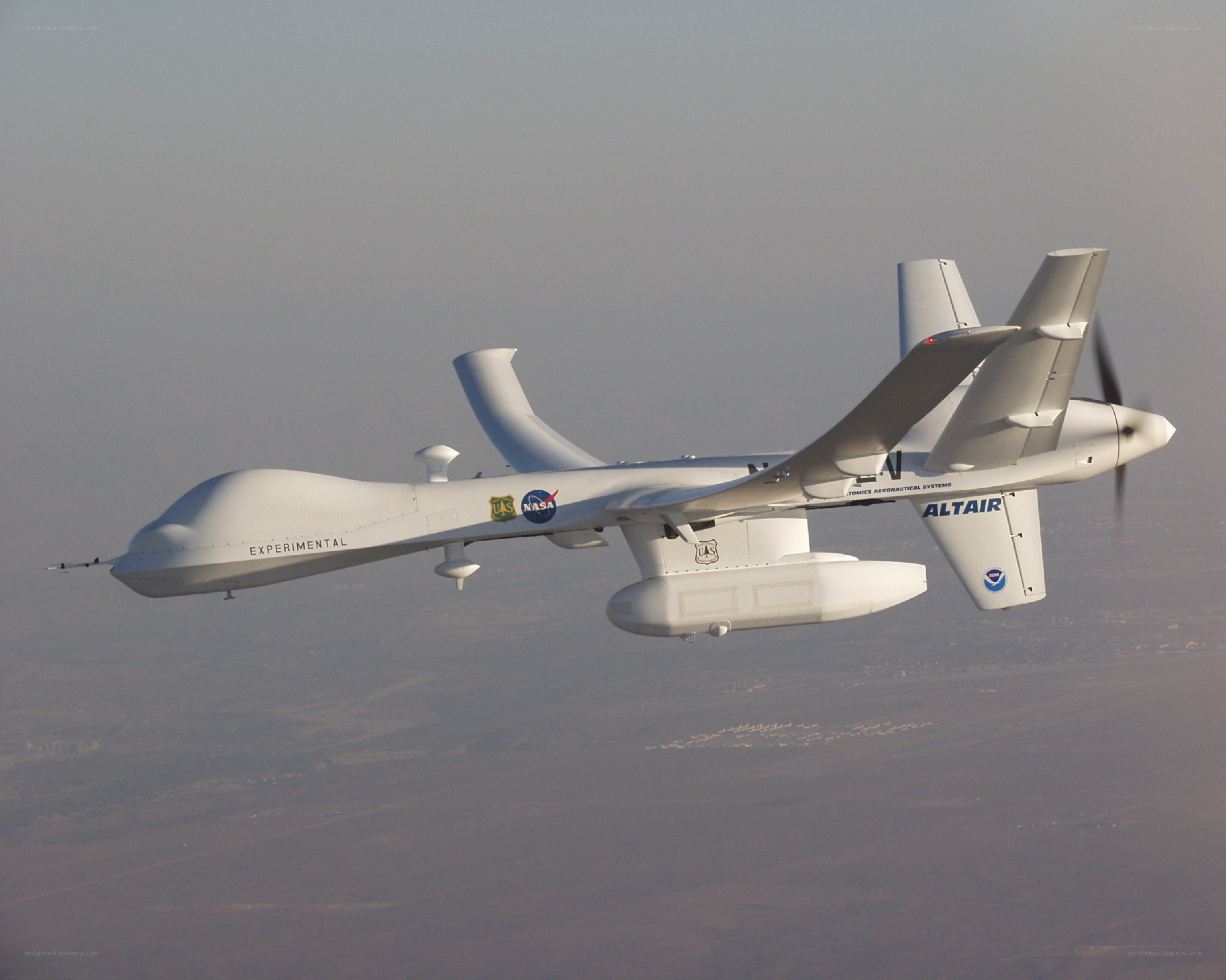 NASA experimental drone in flight