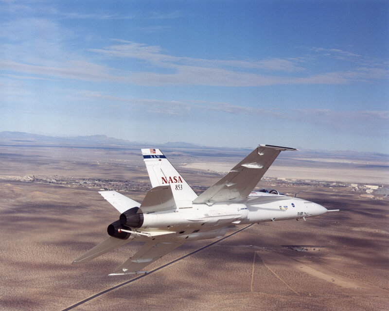 NASA Jet in Flight — White