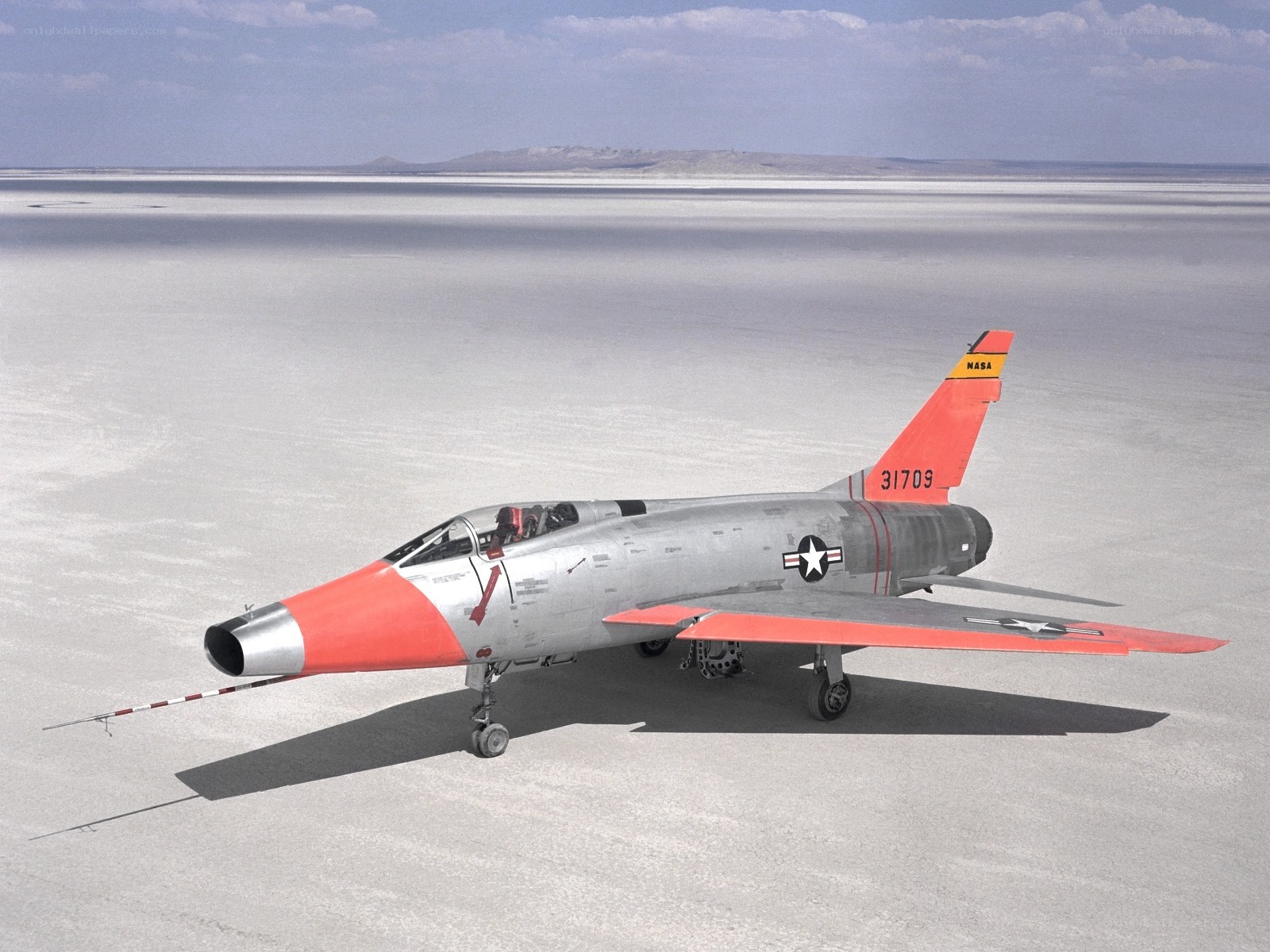NASA jet on salt flat