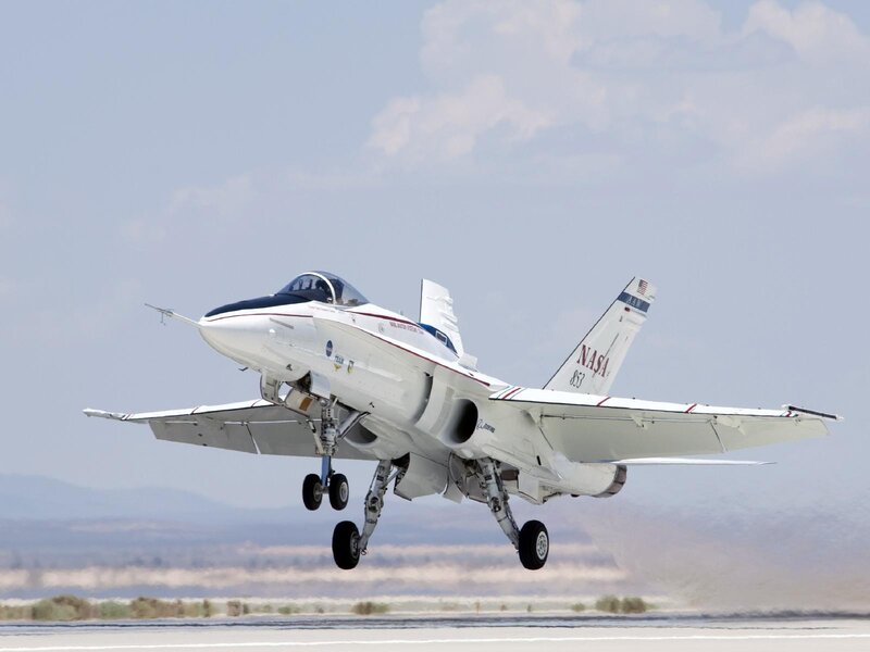 NASA jet taking off