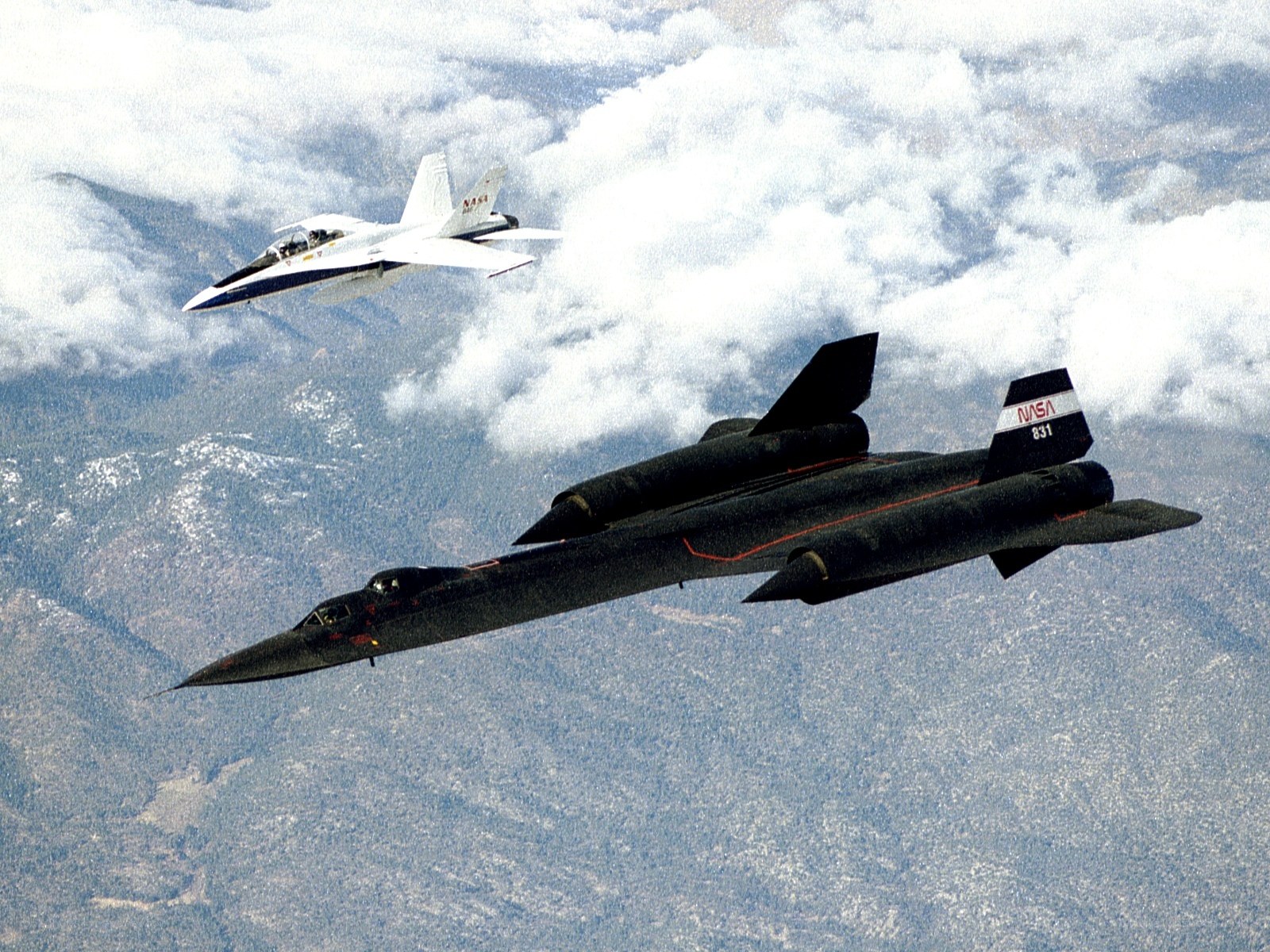 NASA jets in flight