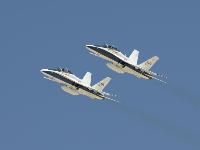 NASA jets in formation