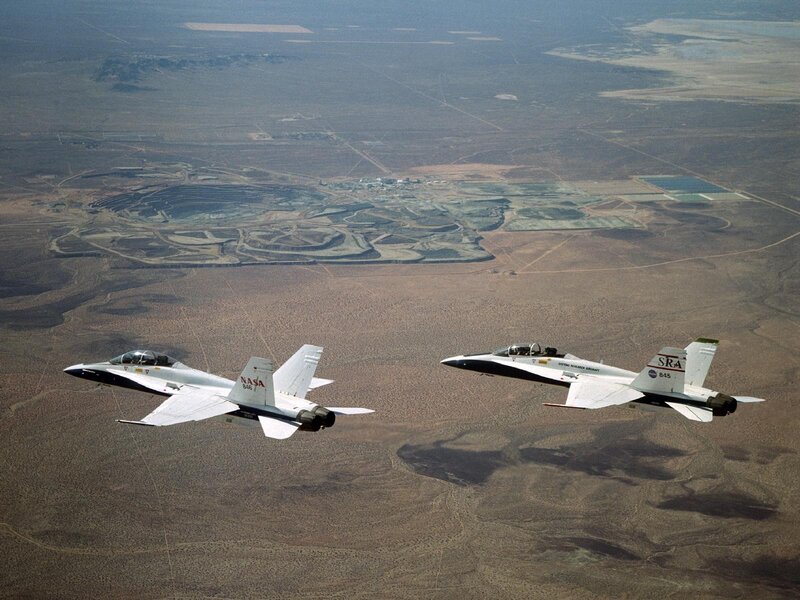 NASA jets over desert