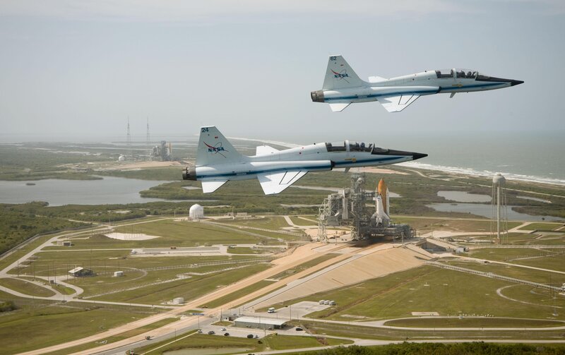 NASA jets over launch site