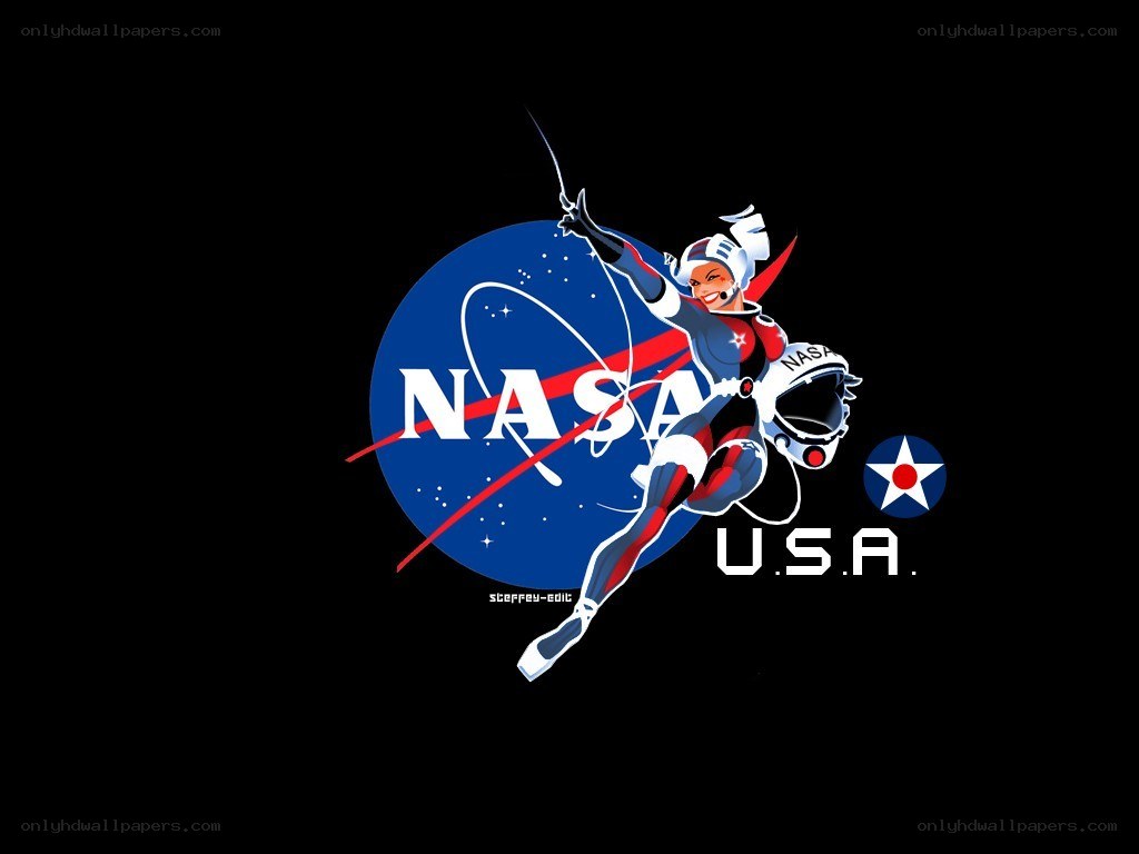 NASA logo with astronaut