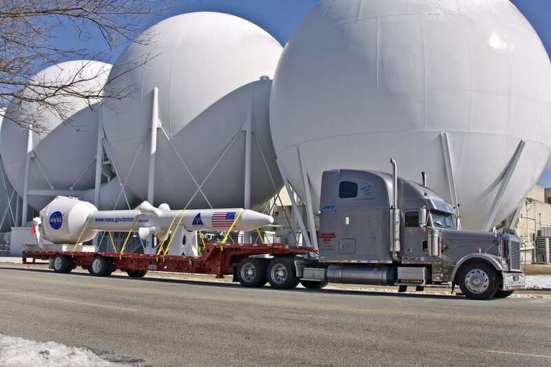 NASA Orion rocket mockup transport