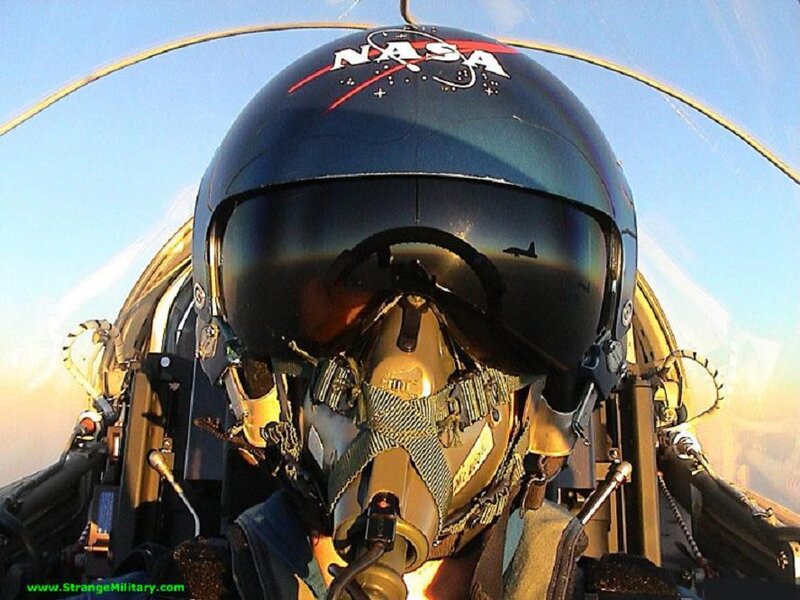 NASA pilot in cockpit