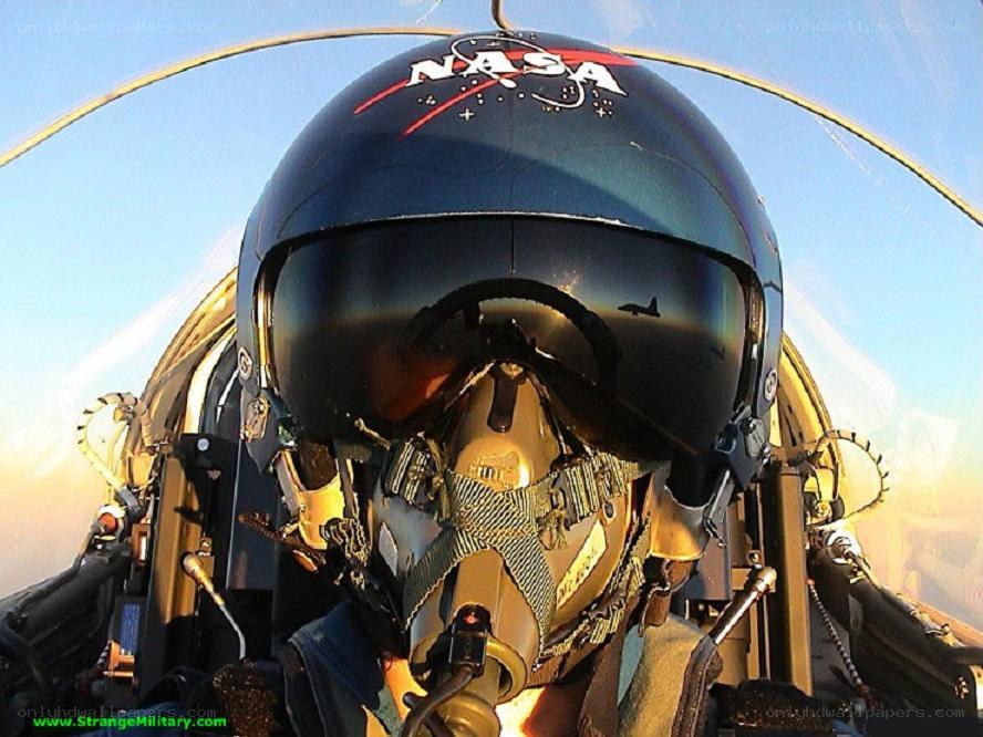 NASA pilot in cockpit