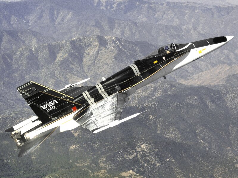 NASA research jet in flight