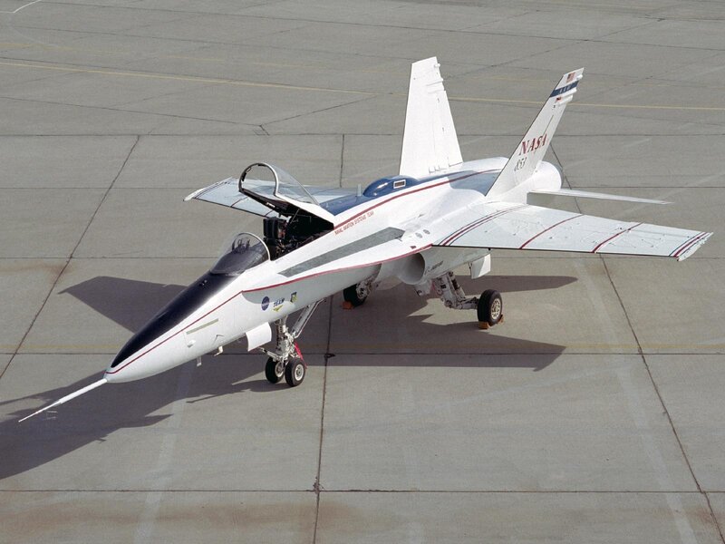 NASA research jet on tarmac