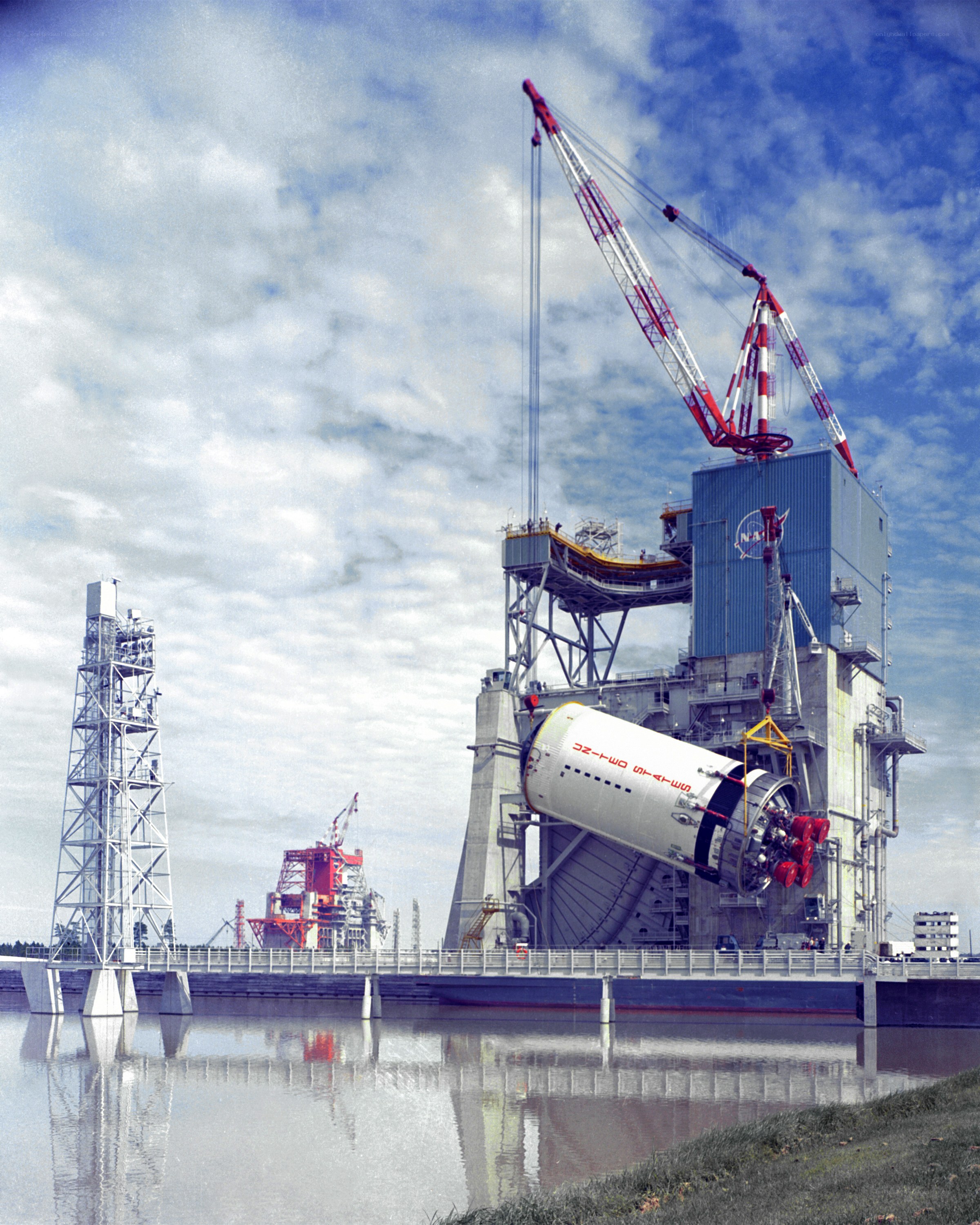 NASA rocket assembly at launch site