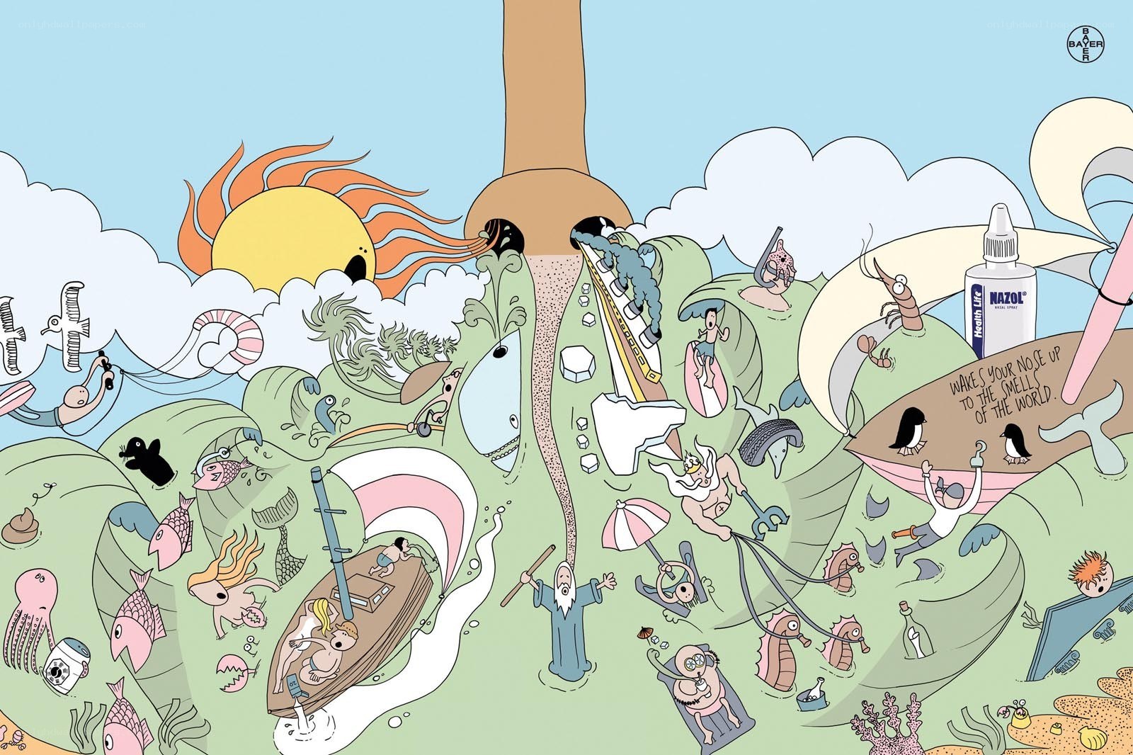 Nasal spray ad illustration