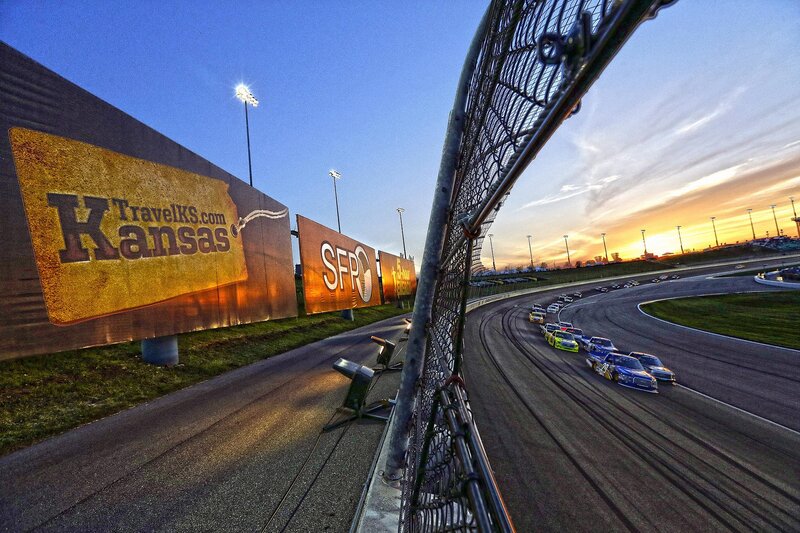 NASCAR Cars on Track — Blue