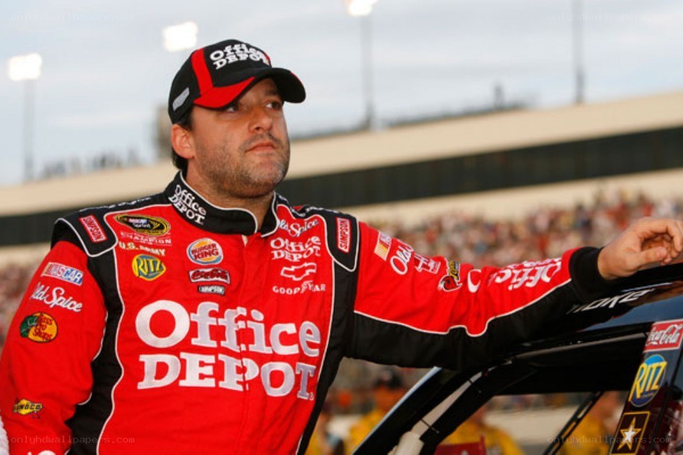 NASCAR driver at race track