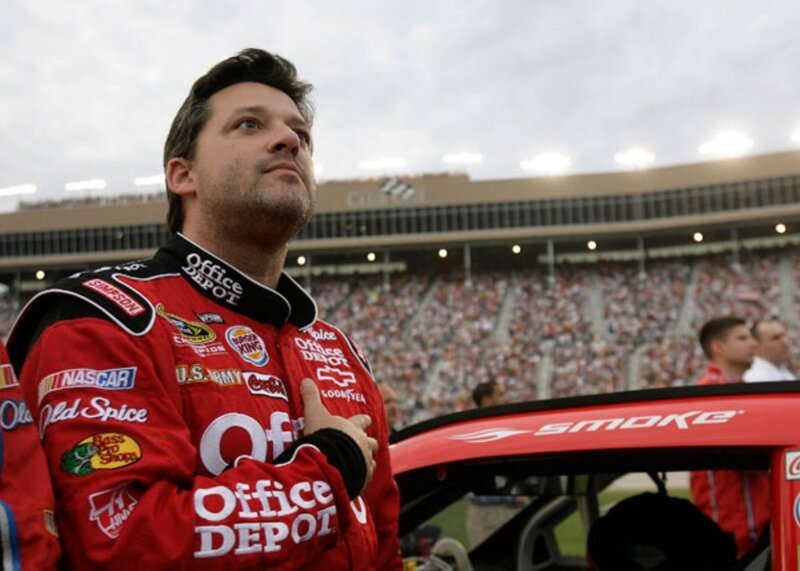 NASCAR driver at racetrack