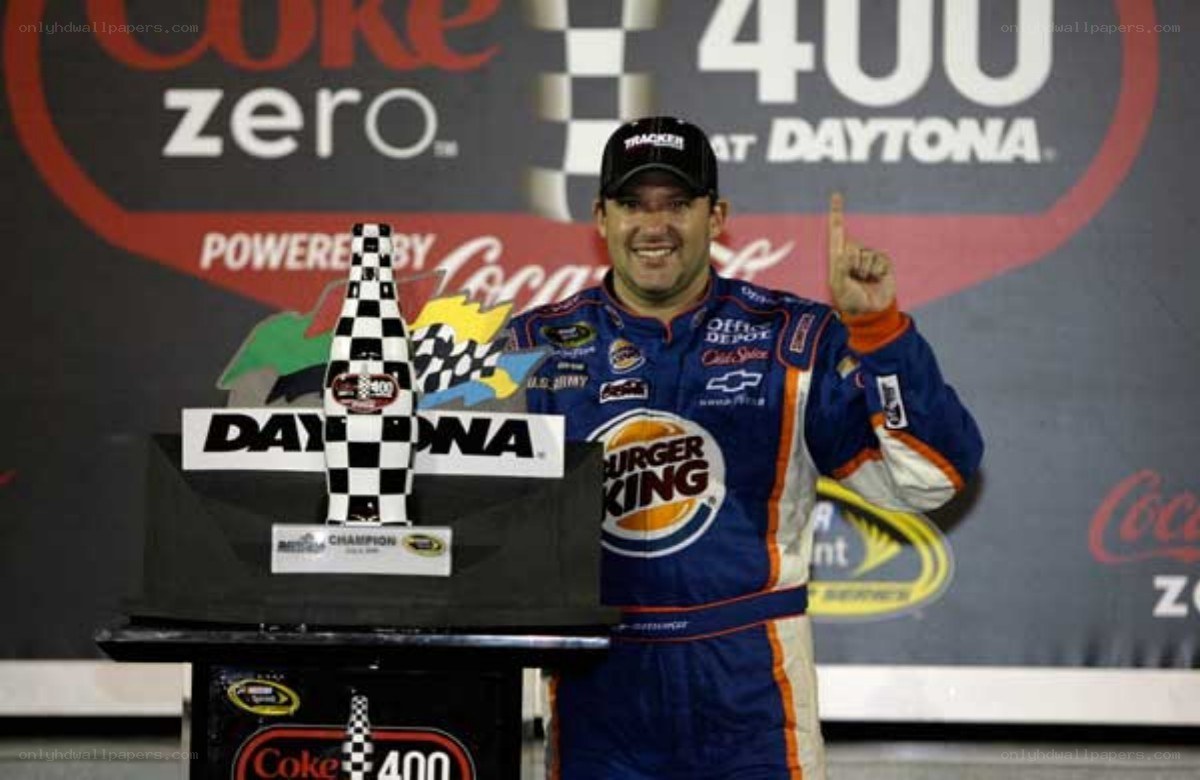 NASCAR driver on podium