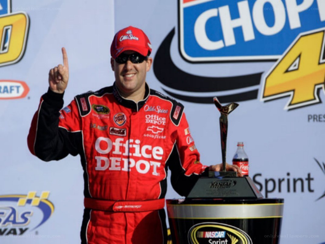 NASCAR driver on podium