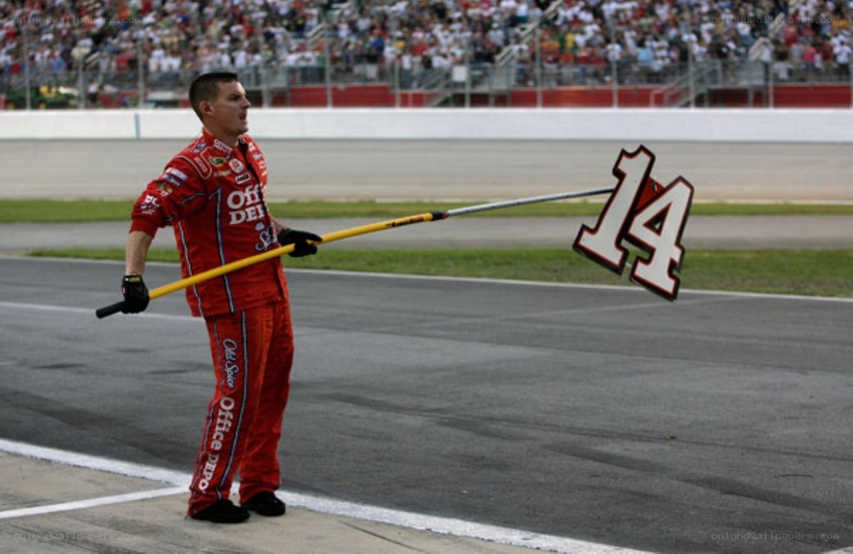 NASCAR driver on track