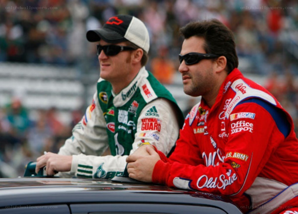 NASCAR drivers at a race