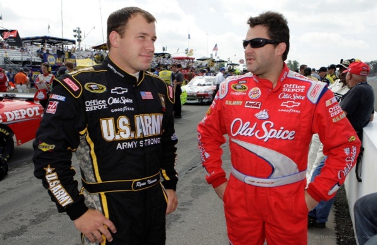 NASCAR drivers at a race