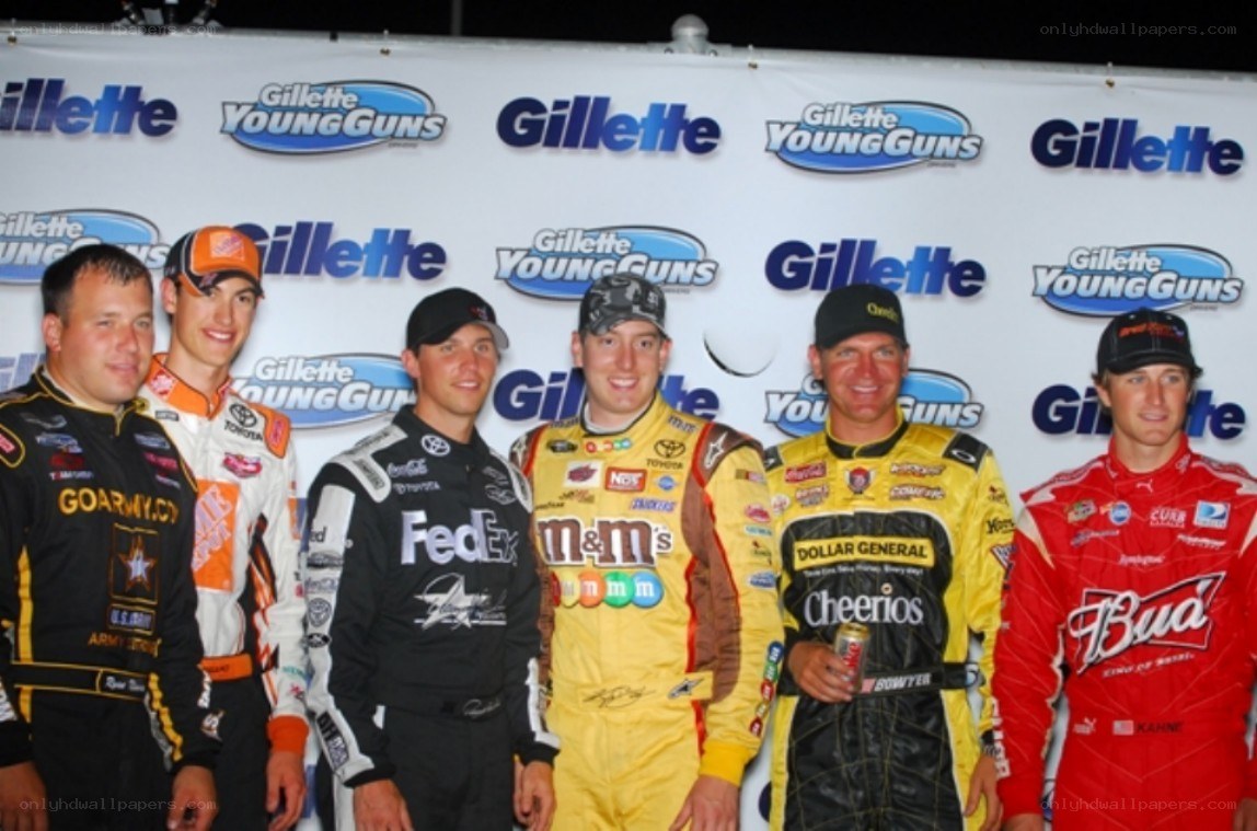 NASCAR drivers at podium