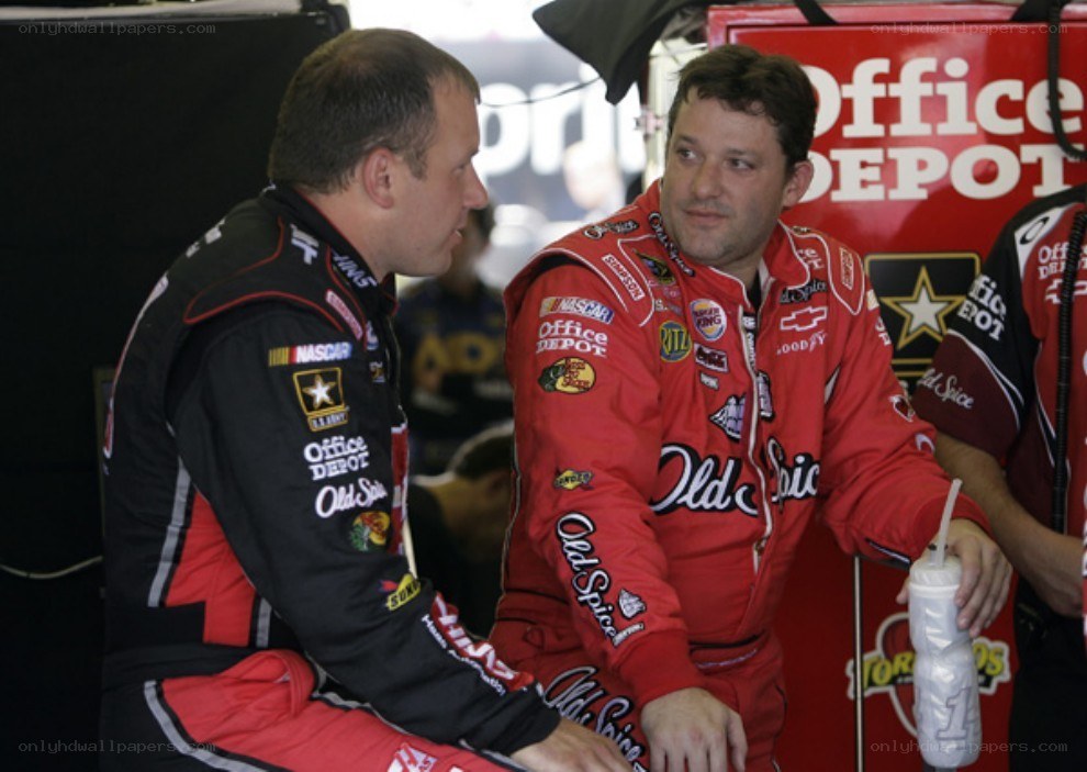 NASCAR drivers in pit area