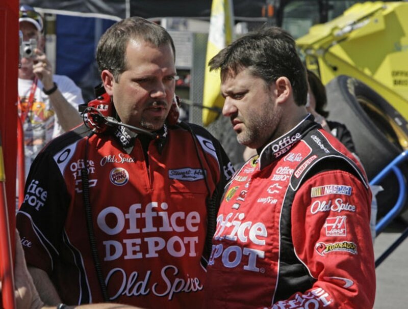 NASCAR drivers in team gear