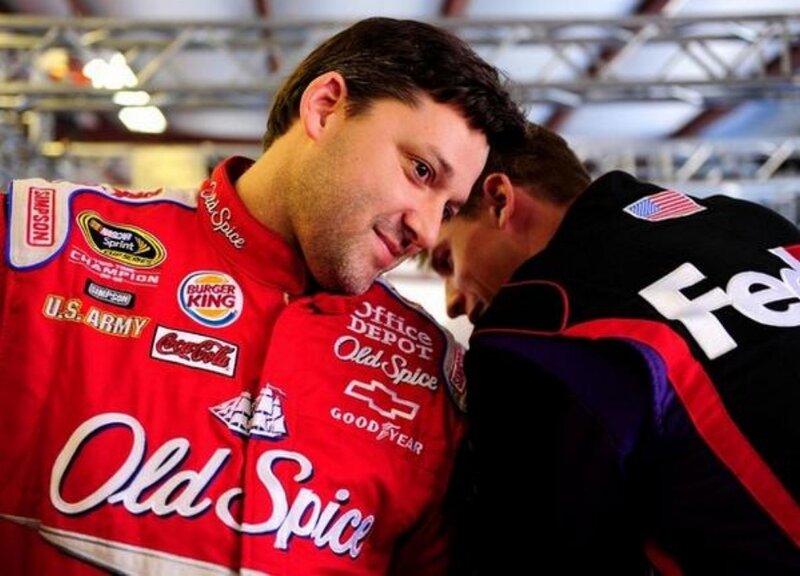 NASCAR drivers in team gear