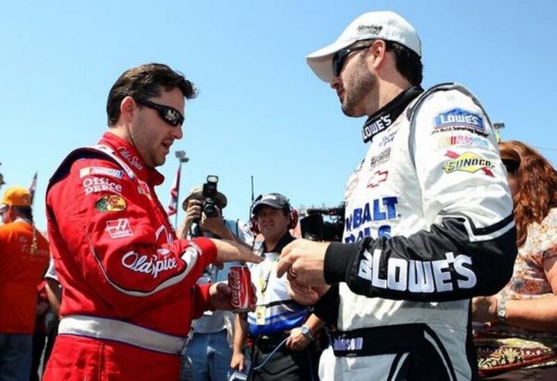 NASCAR drivers interacting