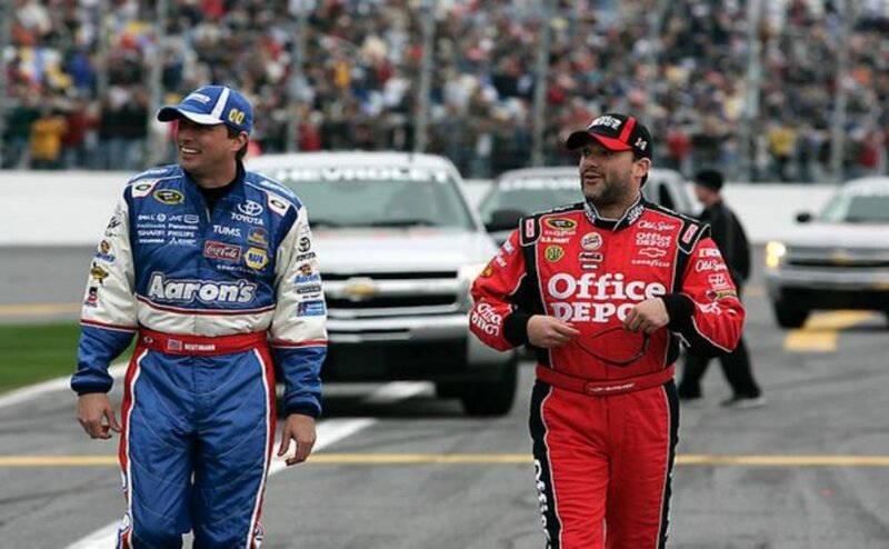 NASCAR drivers on track