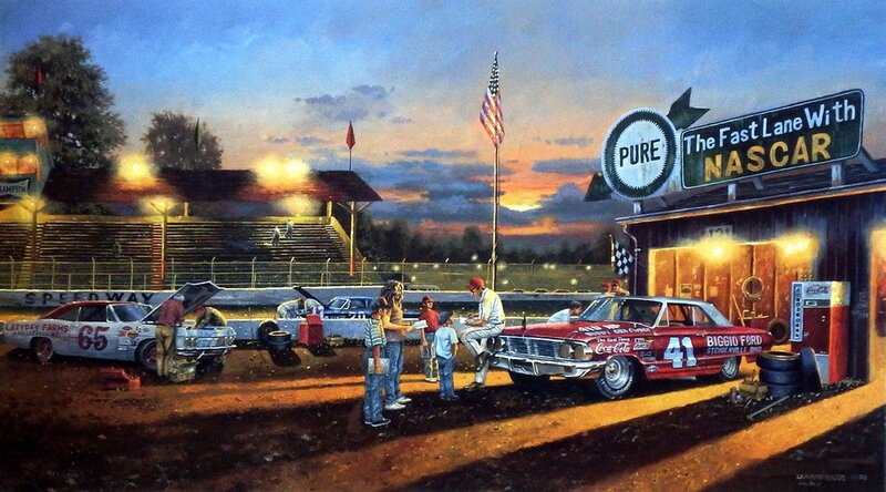 NASCAR Pit Crew at Track