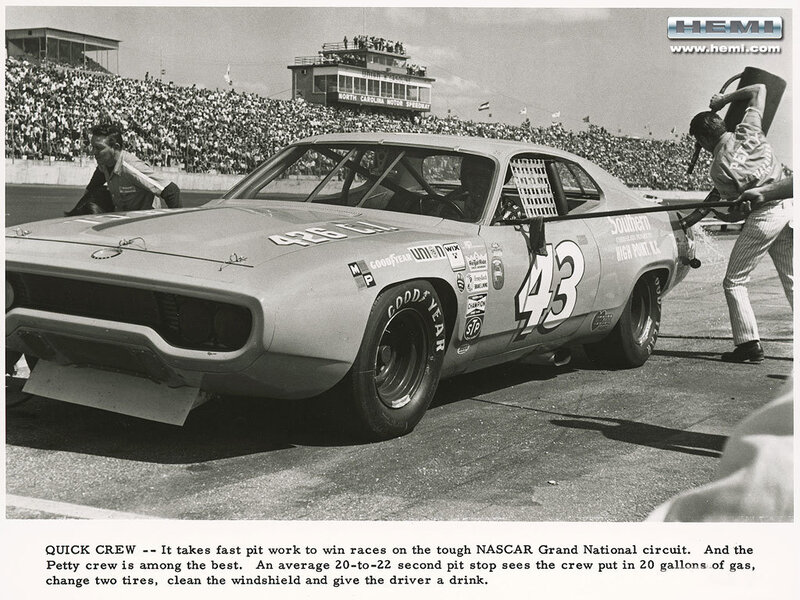 NASCAR pit crew in action