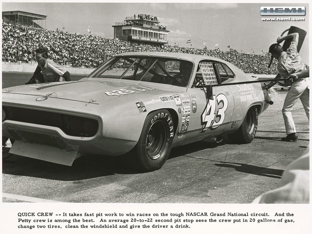 NASCAR pit crew in action
