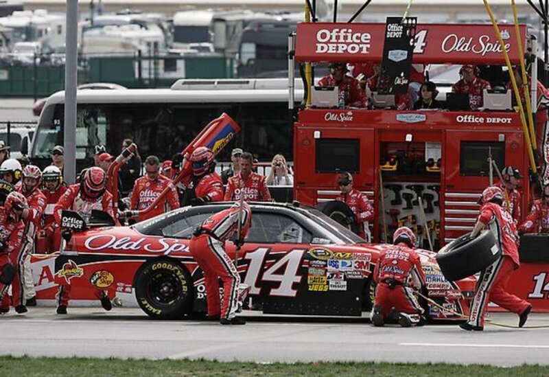 NASCAR Pit Crew — Red, Active, Afternoon, Photograph
