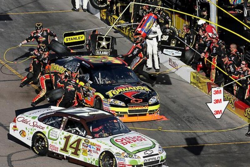 NASCAR pit stop action