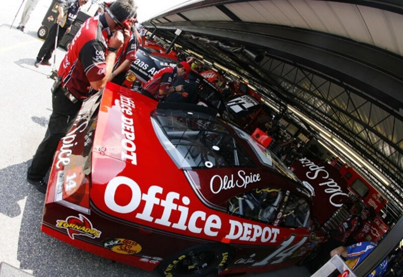 NASCAR pit stop with Office Depot car